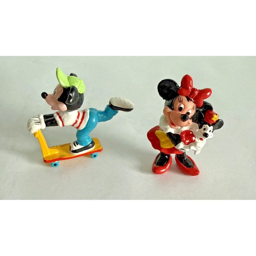 Vintage 1980s Disney PVC Figure Lot By Applause Mickey Mouse Minnie Mouse